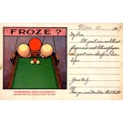 Frozen Heads as Balls Advert Billiards Tables