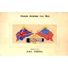 WWI Ocean Liner Ivernia Hands Flags Woven Silk