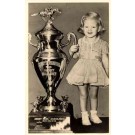 Girl by Horse Racing Gold Cup Ohio Real Photo