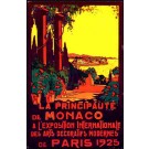 Paris Expo 1925 Monaco Art Deco Travel Poster