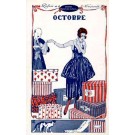 Advert Magazine October Lady Cat Art Deco