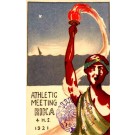 Athlete Holding Up Torch Meeting 1921