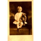 Girl Holding Teddy Bear Real Photo