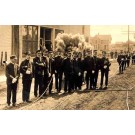 Uniformed Men with Flowers Real Photo