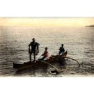 Hawaiian Fishermen in Canoe