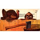 Black Man & Thanksgiving Turkey Advert Novelty