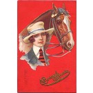 Art Deco Glamour Woman Horse