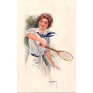 Art Deco Glamour Woman Tennis