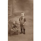Standing Child with Doll Real Photo