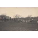 Harness Racers in Field Real Photo