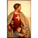 Children Protecting Woman with Cross on Dress