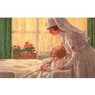 Nurse Helping Child in Bed