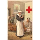 Wounded at Hospital Nurse with Medicine WWI