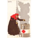 Old Woman Donating to Red Cross Soldier's Shadow