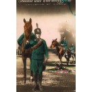Soldiers on Horses Tinted Real Photo