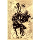 Cowboy on Horse Riding High