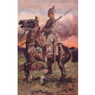 German Soldier on Horse with Lance