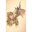 Young Woman in Overseas Cap Horse