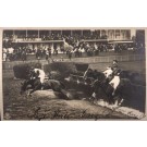 Horse Racers over Water Real Photo