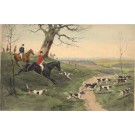 Hunters on Horses Following Dogs Fox Hounds Sport