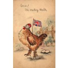 Chicken with British Flag Hand-Drawn