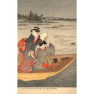 Japanese Ladies Boating Woodblock