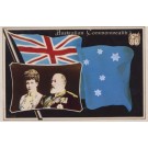 British King Edward VII Queen Flag Real Photo
