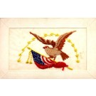 Eagle over Flag Embroidered Silk