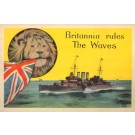 Lion Holding British Flag Battleship