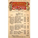 Barnes Sells-Floto Circus Route Card