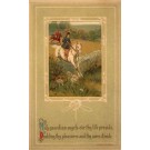 Girl on Horse in Field Sidesaddle