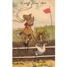 Horse Racers Jumping Fence Comic