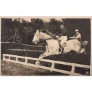 Horse Flying over Fence Real Photo