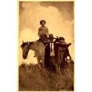 Lady on Horse Cowboy Book Advertising