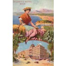 France Girl with Basket Hotel Advert