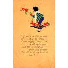 Girl with Basket of Flowers Christmas Volland Poem
