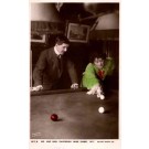 Family Cavendish Playing Billiards Real Photo