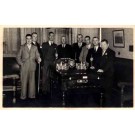 Billiards Team with Trophey Real Photo