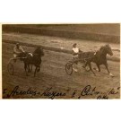 Competing Harness Racers Real Photo