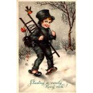 Chimney Sweep in Winter Woods New Year