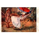 Girl with Tennis Racket by the Hammock
