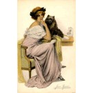Marcoz Sitting Girl with Dog on Table