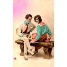 Couple with Tennis Rackets Real Photo