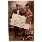 Letter Stamp Rose Couple Hand-Tinted RP