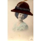 Felt Hat Lady Real Photo Novelty