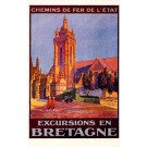 Bretagne Church Travel Poster French