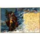 Santa Claus Brown Robed Chromolitho