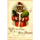 Wain Santa Claus Cat Christmas