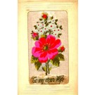 Woven Silk Rose Greeting