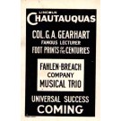 Advert Chautauqua Lecture Musical